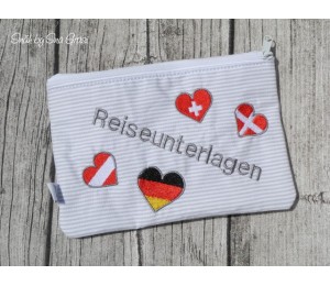 Stickserie - Herz Flaggen